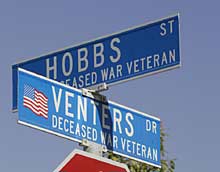 Photo of Veterans street sign