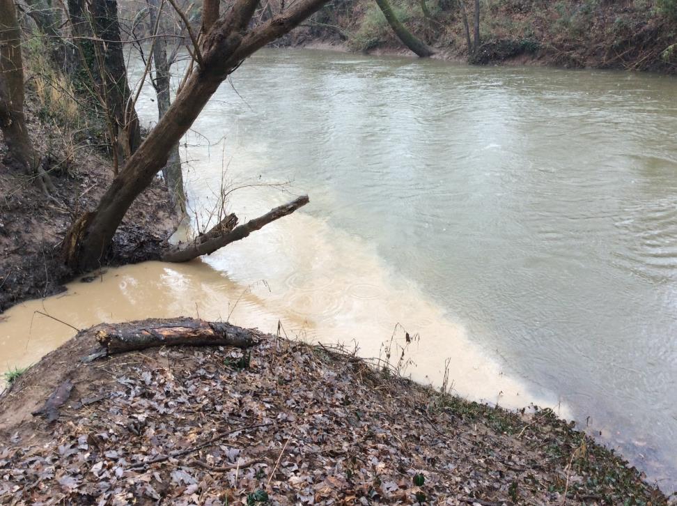 Sediment Water flowing into Harpeth