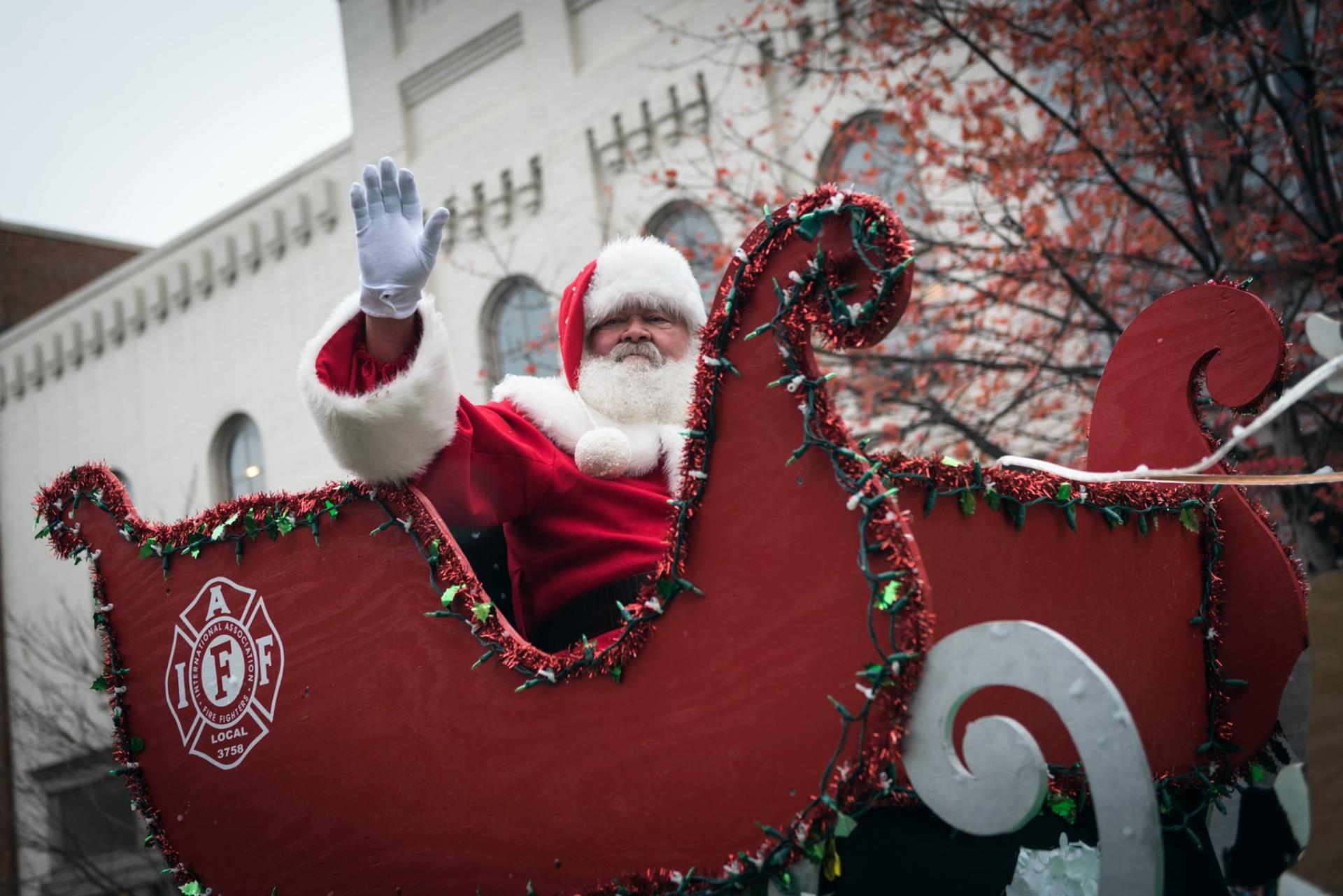 Santa Claus in his sleigh