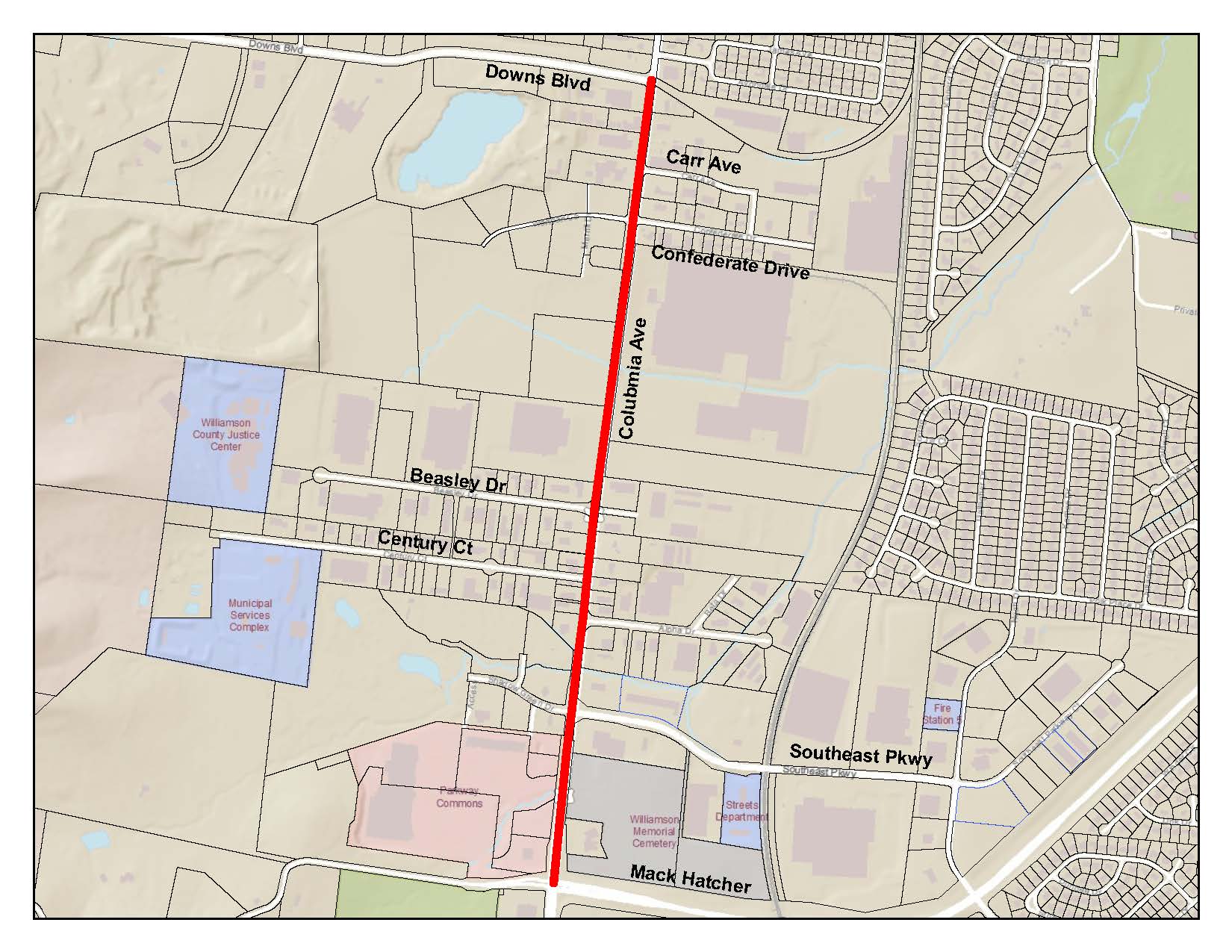 Columbia Avenue Widening And Improvements Map