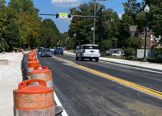 Photo of Franklin Road with open lanes after construction