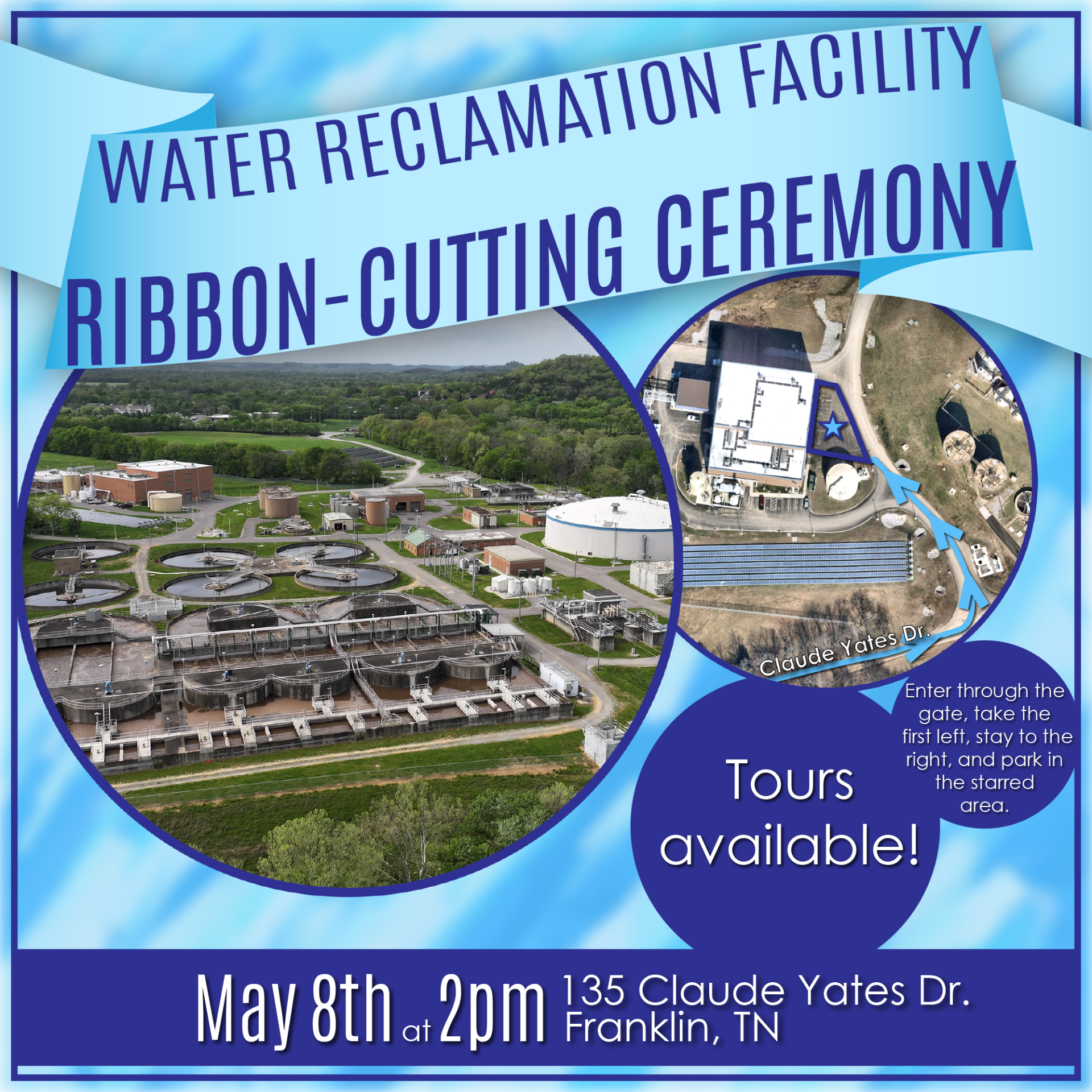 Water Reclamation Facility Ribbon Cutting Invitation May 8 2pm