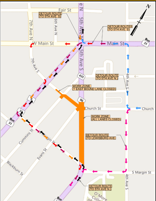 Road Closures Downtown-Lewisburg