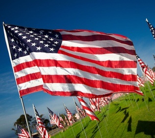 flags waving