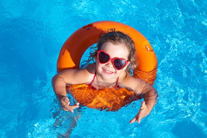 girl in swim ring